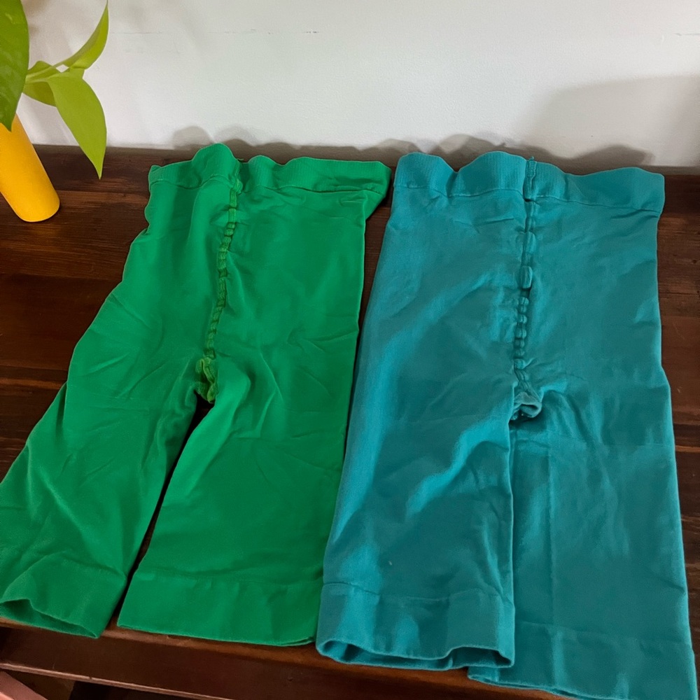 2 Pairs Snag Green/Blue Chub Rub Bike Short Tights Size E